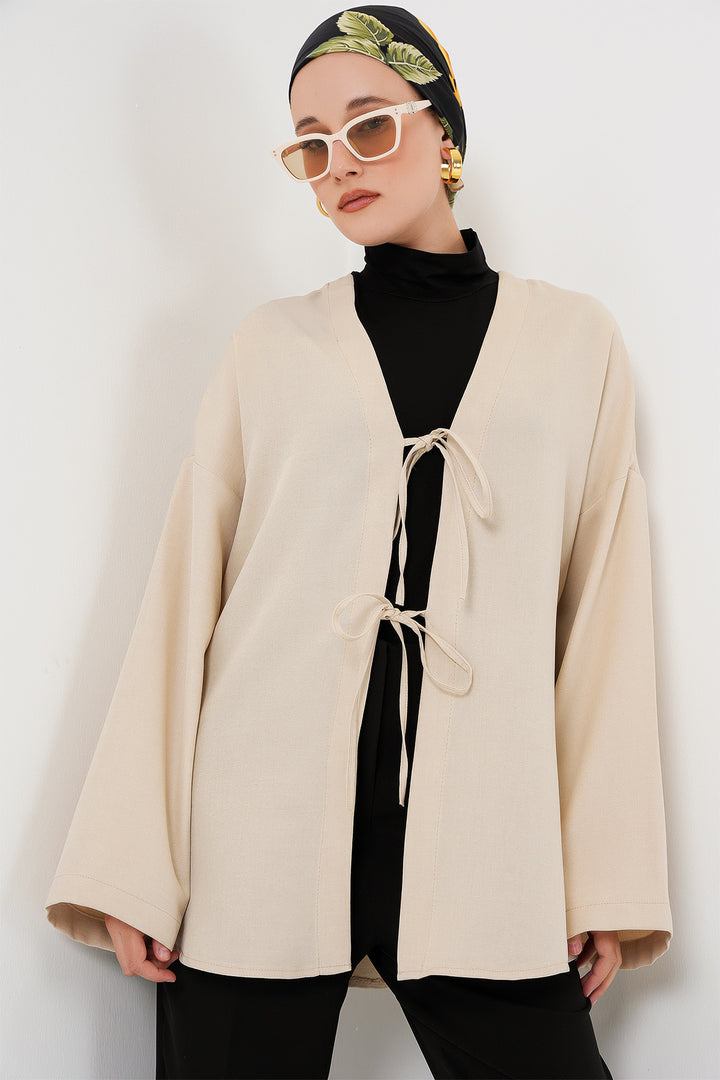 Bigdart Kimono en lin pour femmes 5968 - Crème