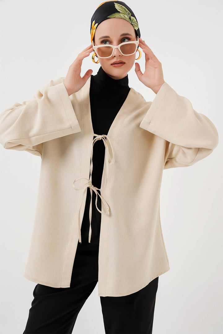 Bigdart Kimono en lin pour femmes 5968 - Crème