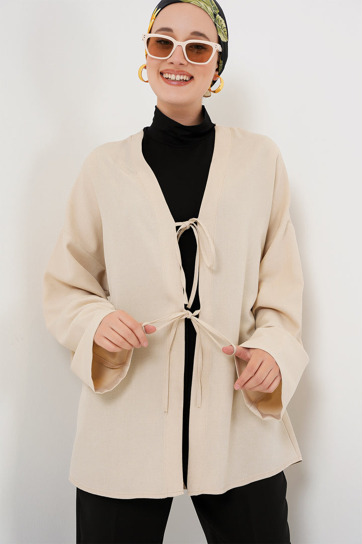 Bigdart Kimono en lin pour femmes 5968 - Crème