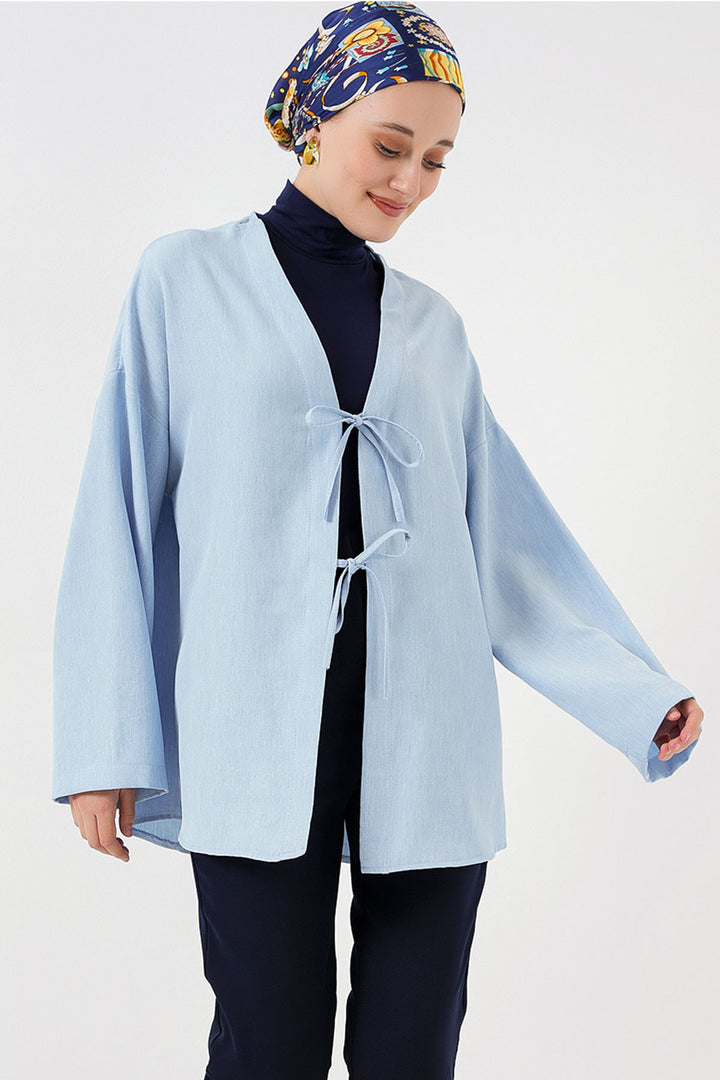 Bigdart Kimono en Lin 5968 - Bleu