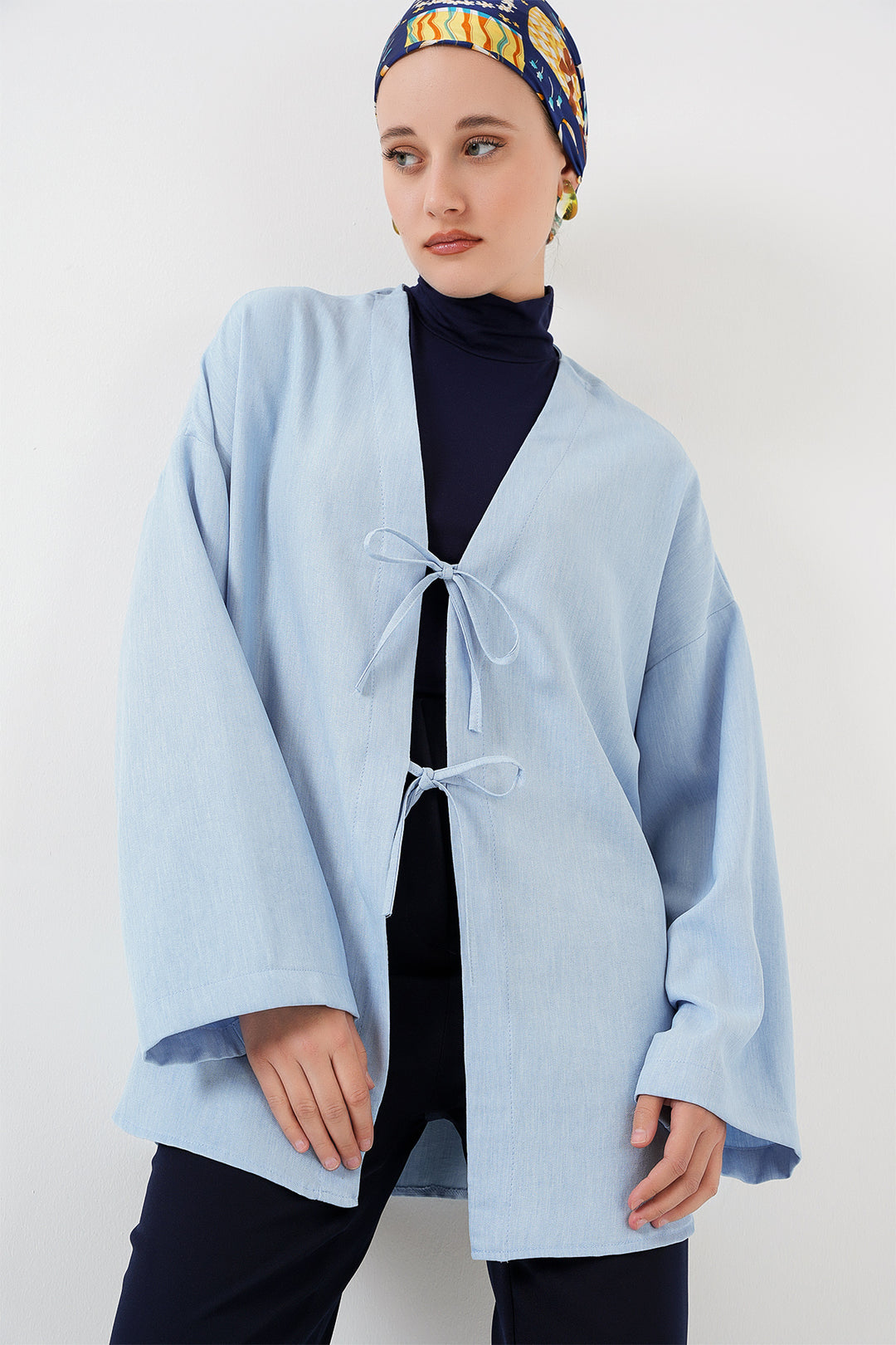 Bigdart Kimono en Lin 5968 - Bleu