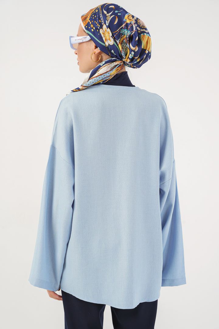 Bigdart Kimono en Lin 5968 - Bleu