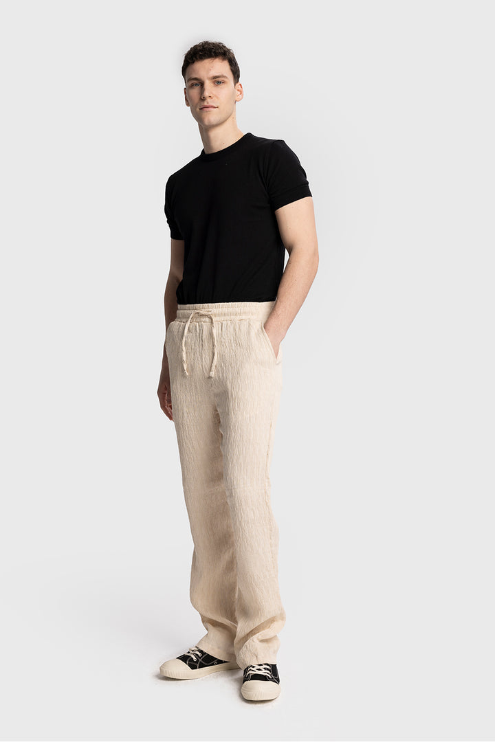 Giesto Pantalon à effet froissé - Beige