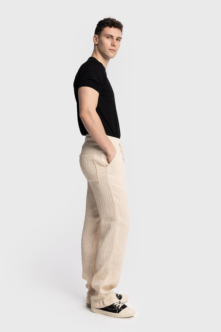Giesto Pantalon à effet froissé - Beige