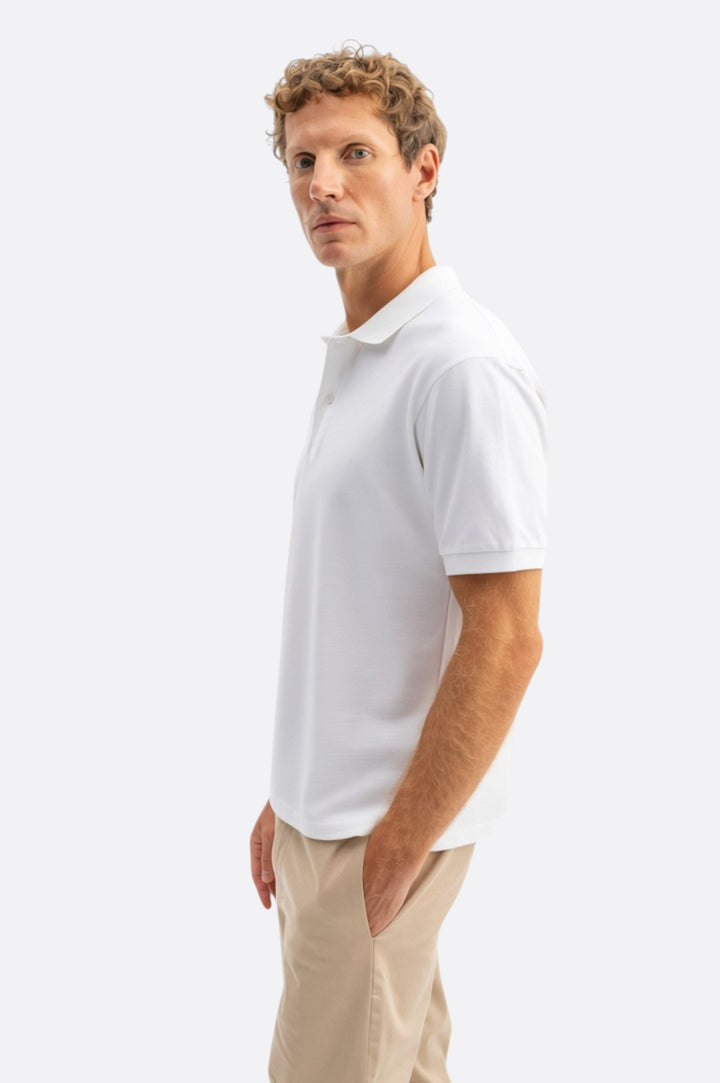 Giesto T-shirt à manches courtes Polo col Blanc - Blanc