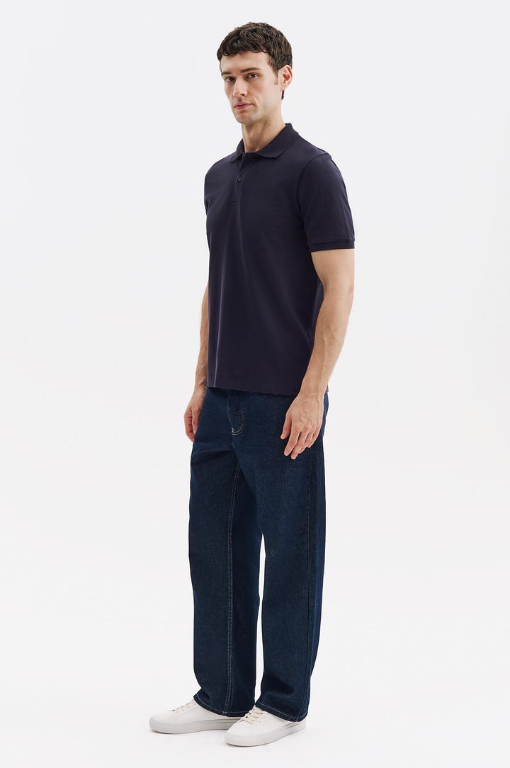 Giesto T-shirt à manches courtes Polo col Bleu marine - Bleu marine