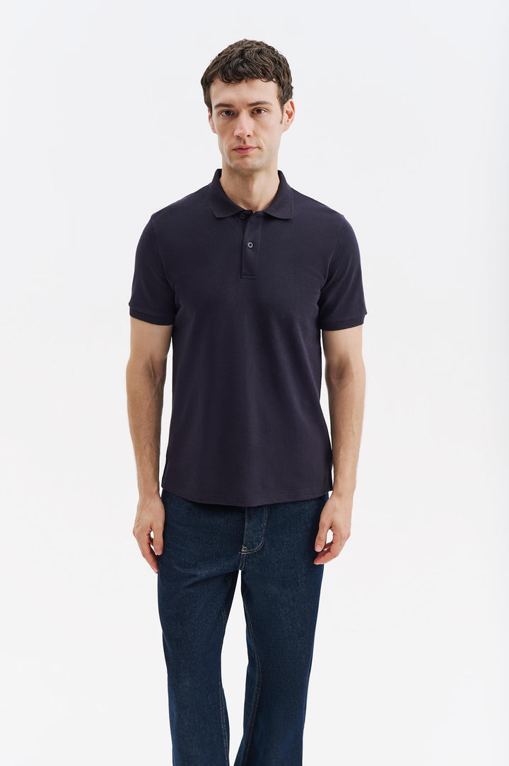 Giesto T-shirt à manches courtes Polo col Bleu marine - Bleu marine