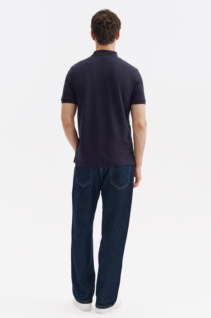 Giesto T-shirt à manches courtes Polo col Bleu marine - Bleu marine