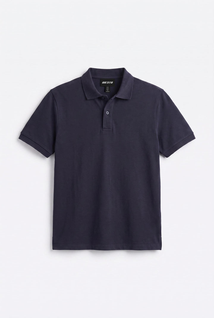 Giesto T-shirt à manches courtes Polo col Bleu marine - Bleu marine