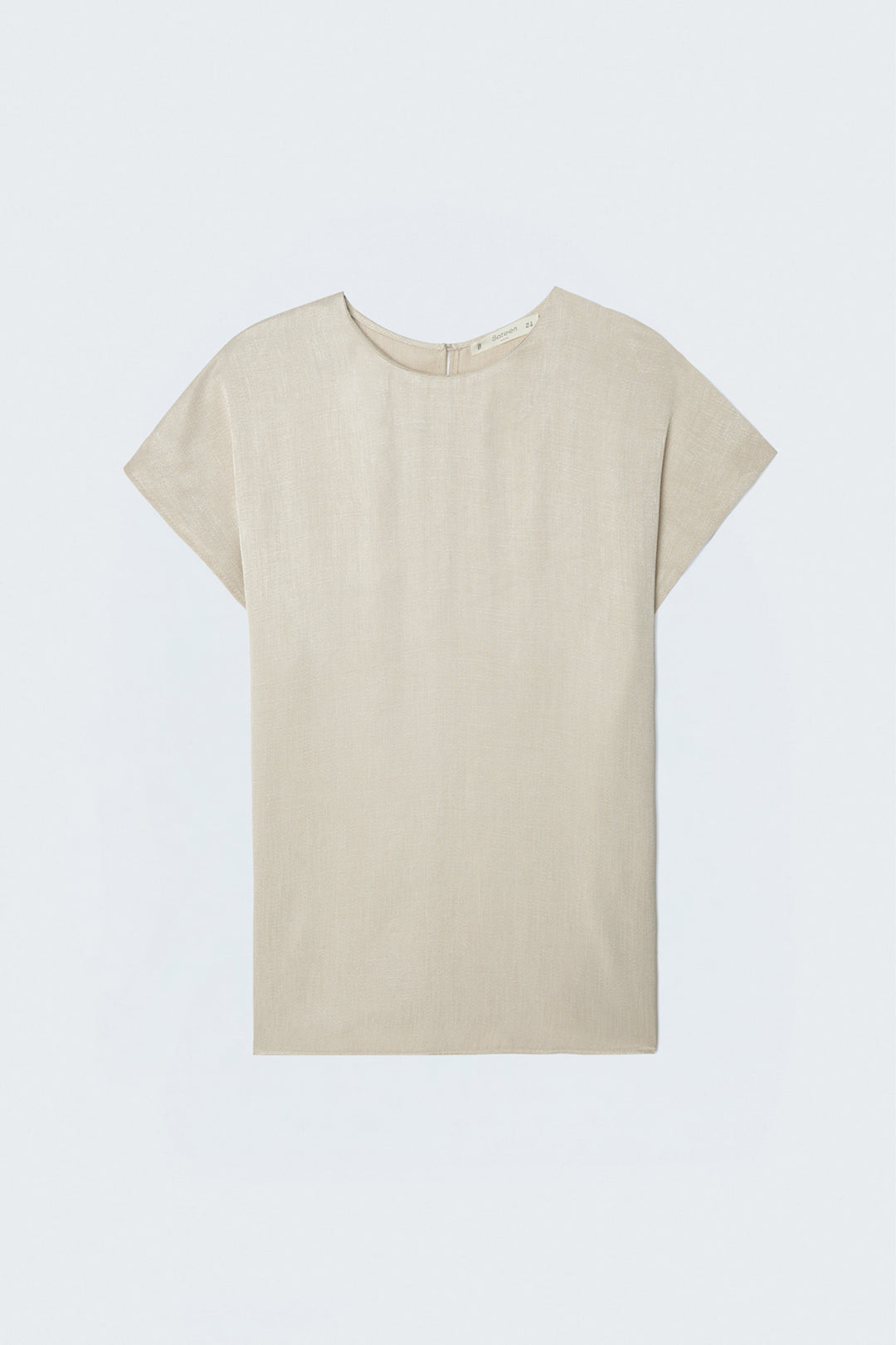 Sateen Blouse à manches courtes - Beige