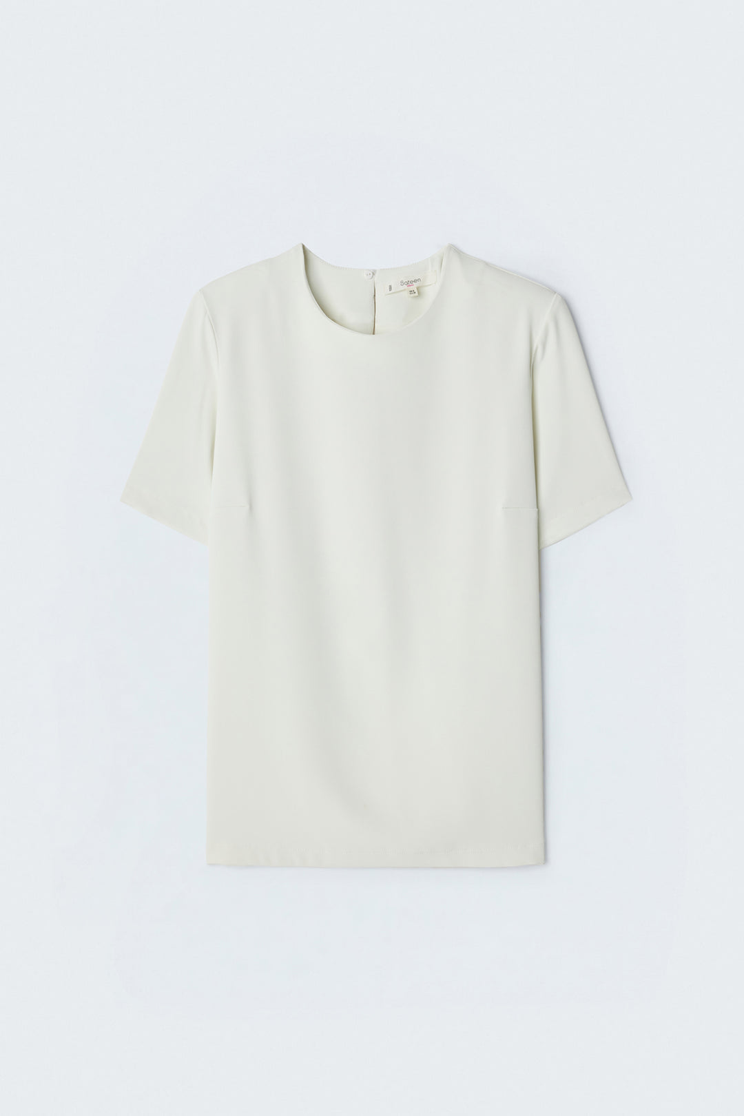 Sateen Blouse à manches courtes - Écru