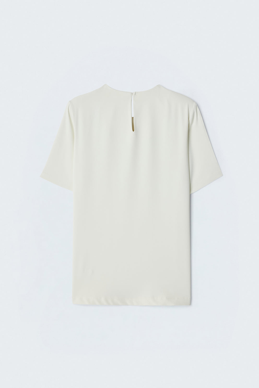 Sateen Blouse à manches courtes - Écru