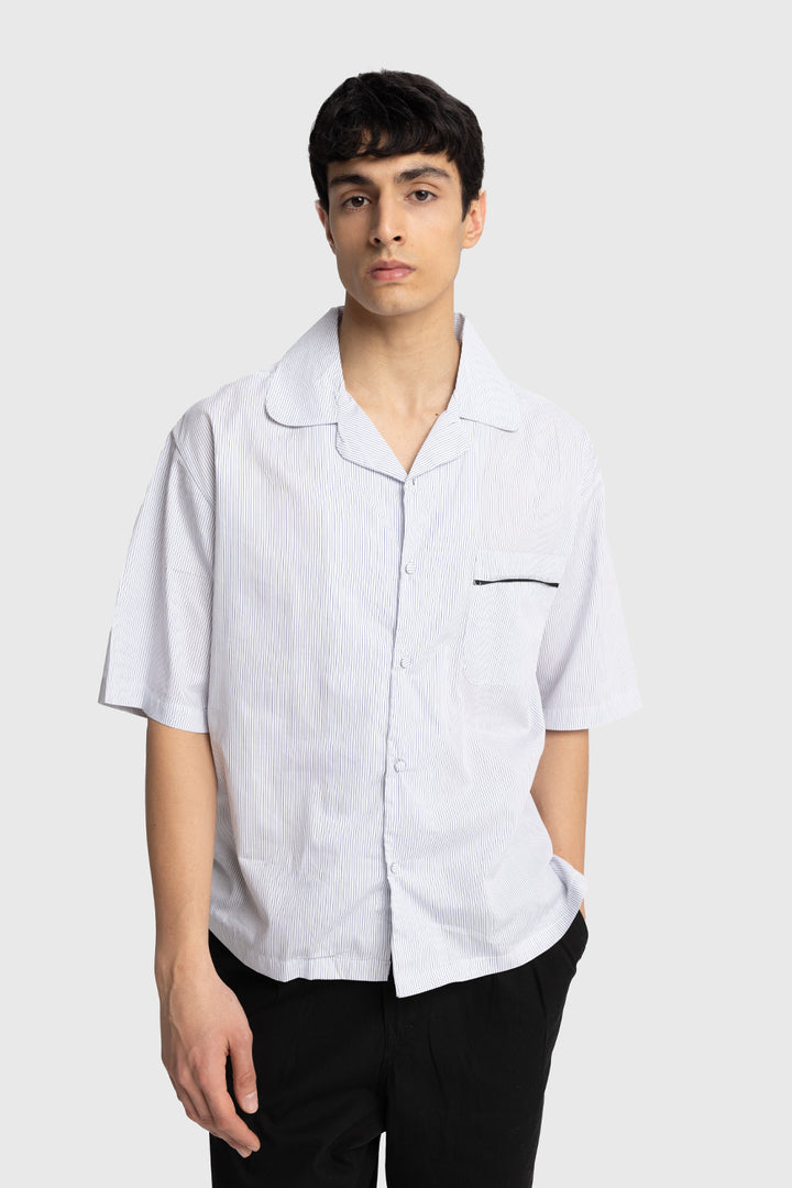 Giesto Chemise à manches courtes rayée - Blanc