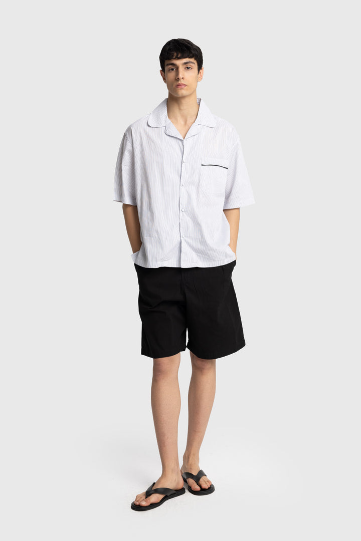 Giesto Chemise à manches courtes rayée - Blanc