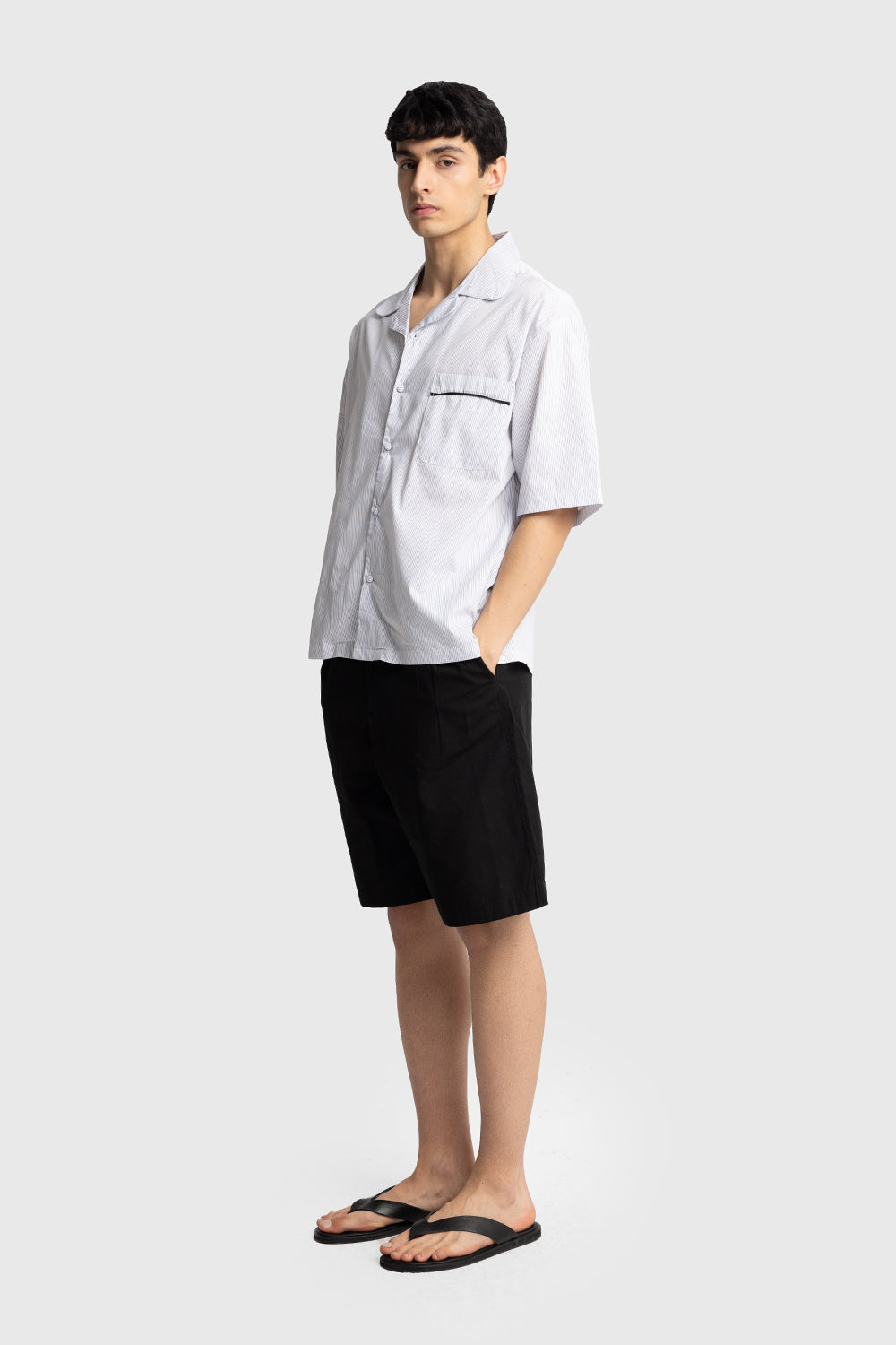 Giesto Chemise à manches courtes rayée - Blanc