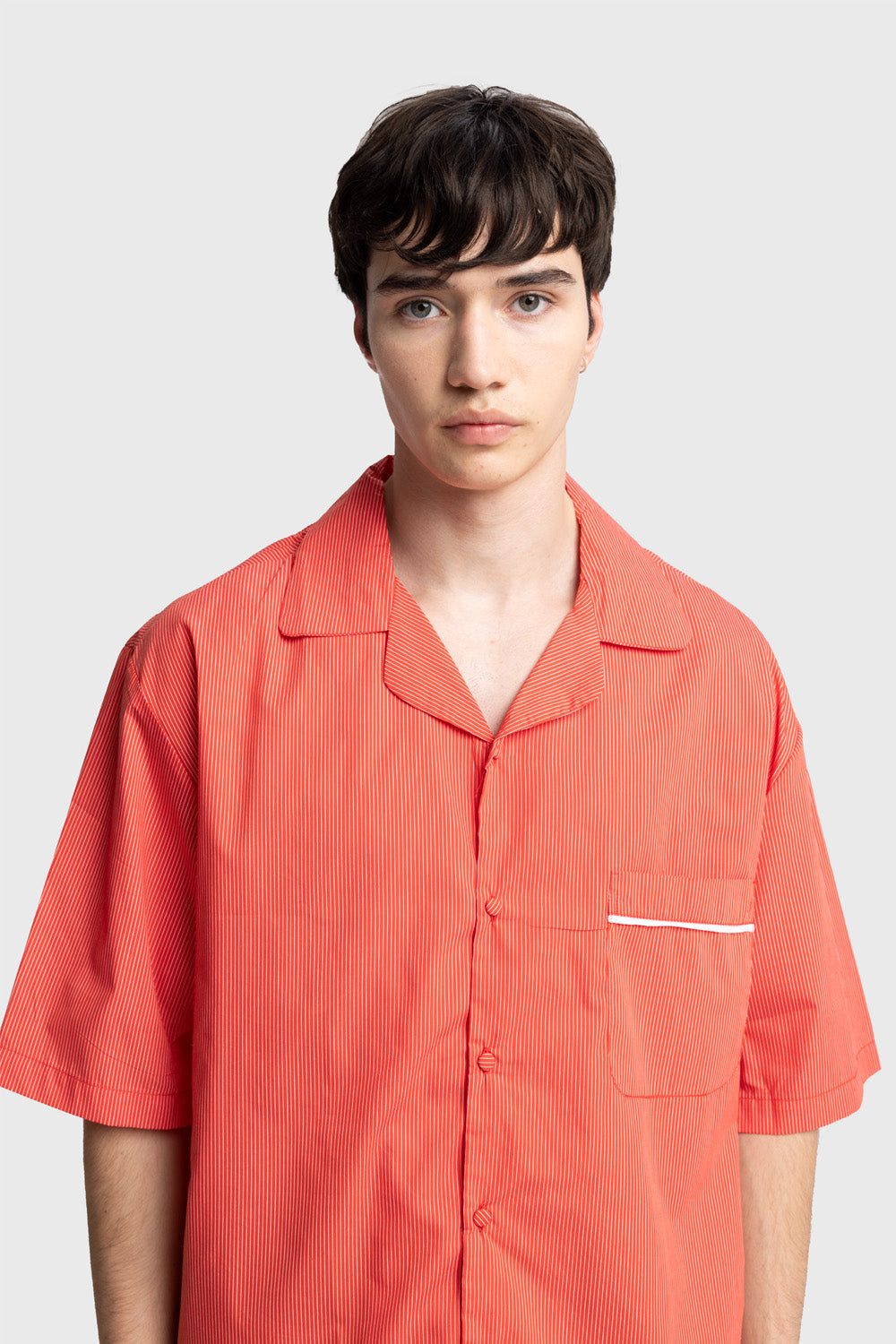 Giesto Chemise à manches courtes rayée - Rouge