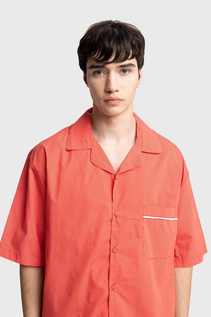Giesto Chemise à manches courtes rayée - Rouge