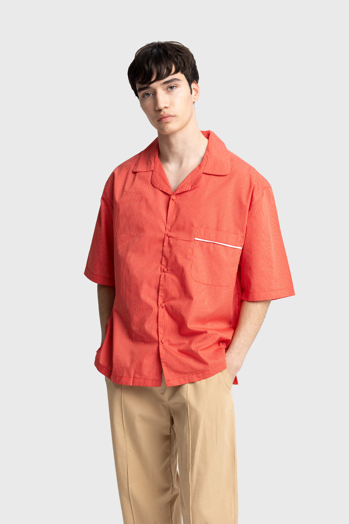 Giesto Chemise à manches courtes rayée - Rouge