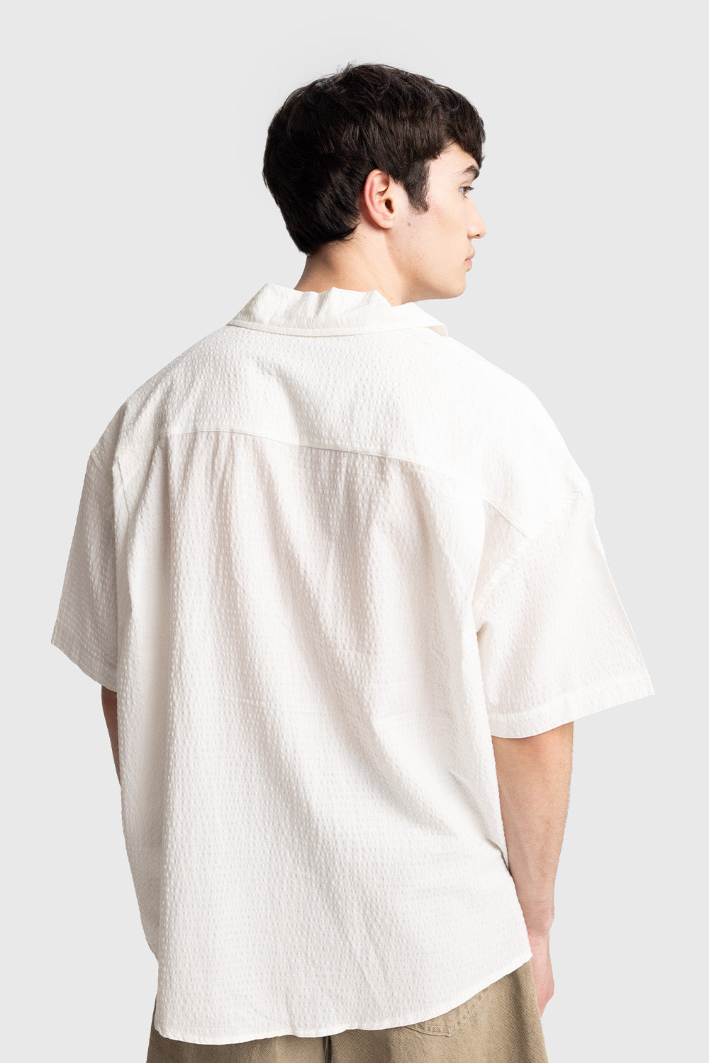 Giesto Chemise gaufrée à manches courtes - Noir