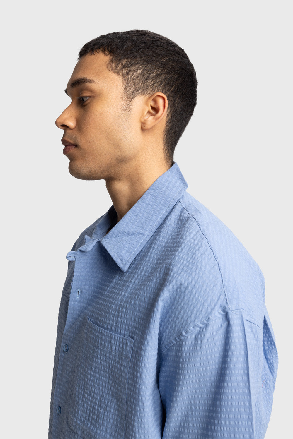 Giesto Chemise gaufrée à manches courtes - Noir