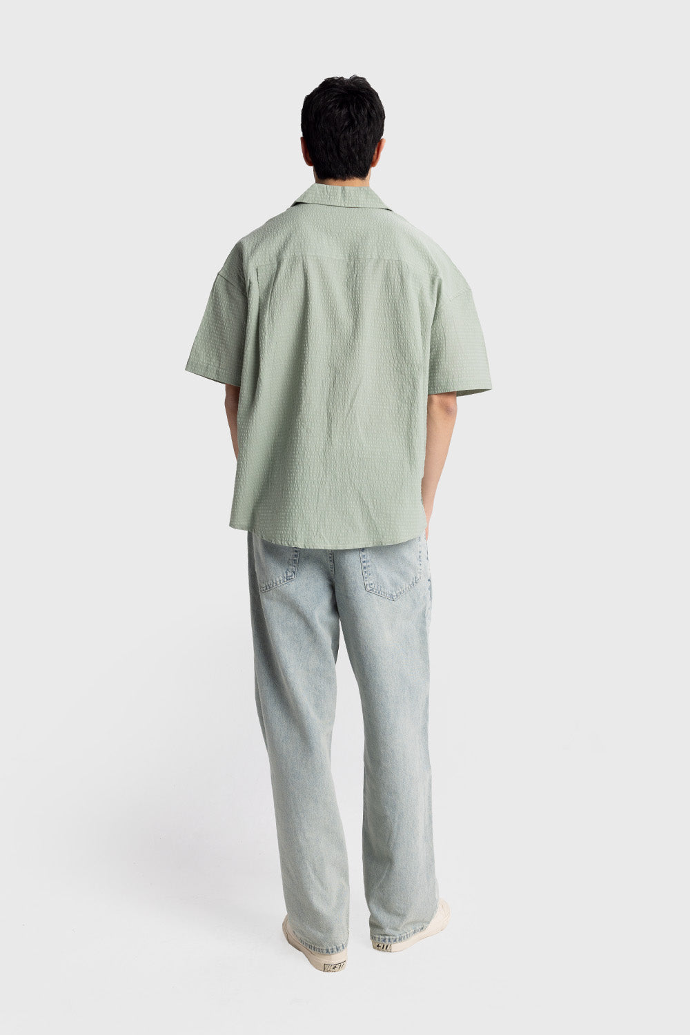 Giesto Chemise gaufrée à manches courtes - Noir