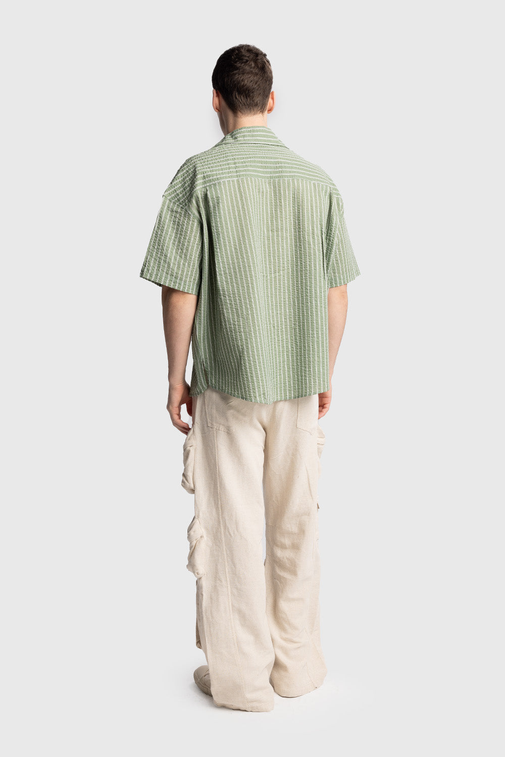 Giesto Chemise à manches courtes en gaufré - Kaki