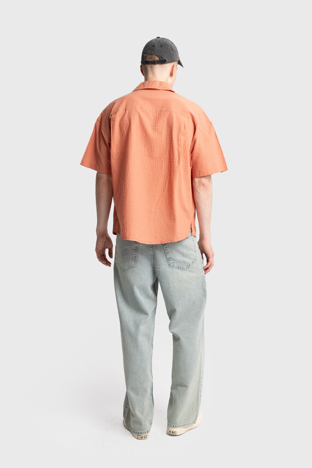 Giesto Chemise gaufrée à manches courtes - Noir