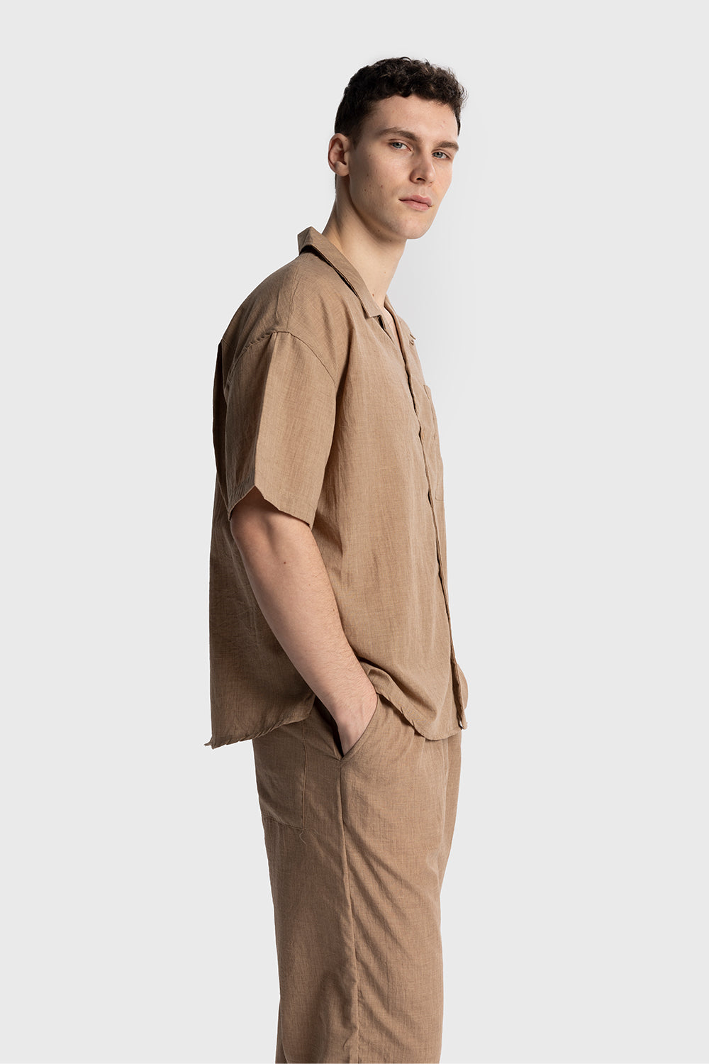 Giesto Chemise à manches courtes - Tabac