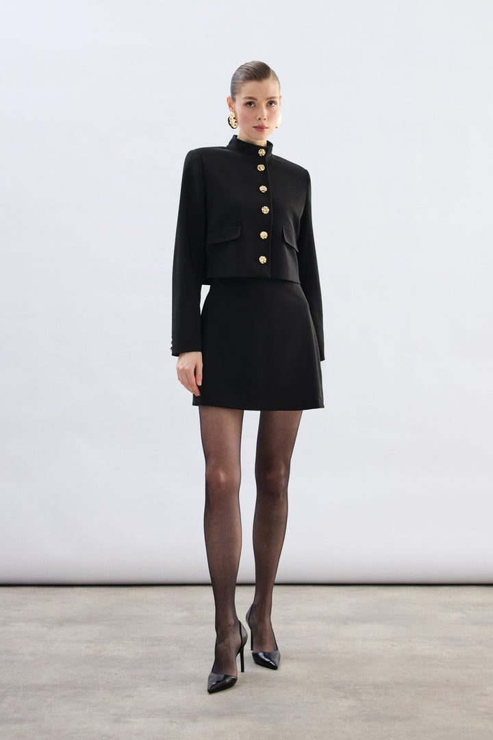 Sateen Jupe Short - Noir