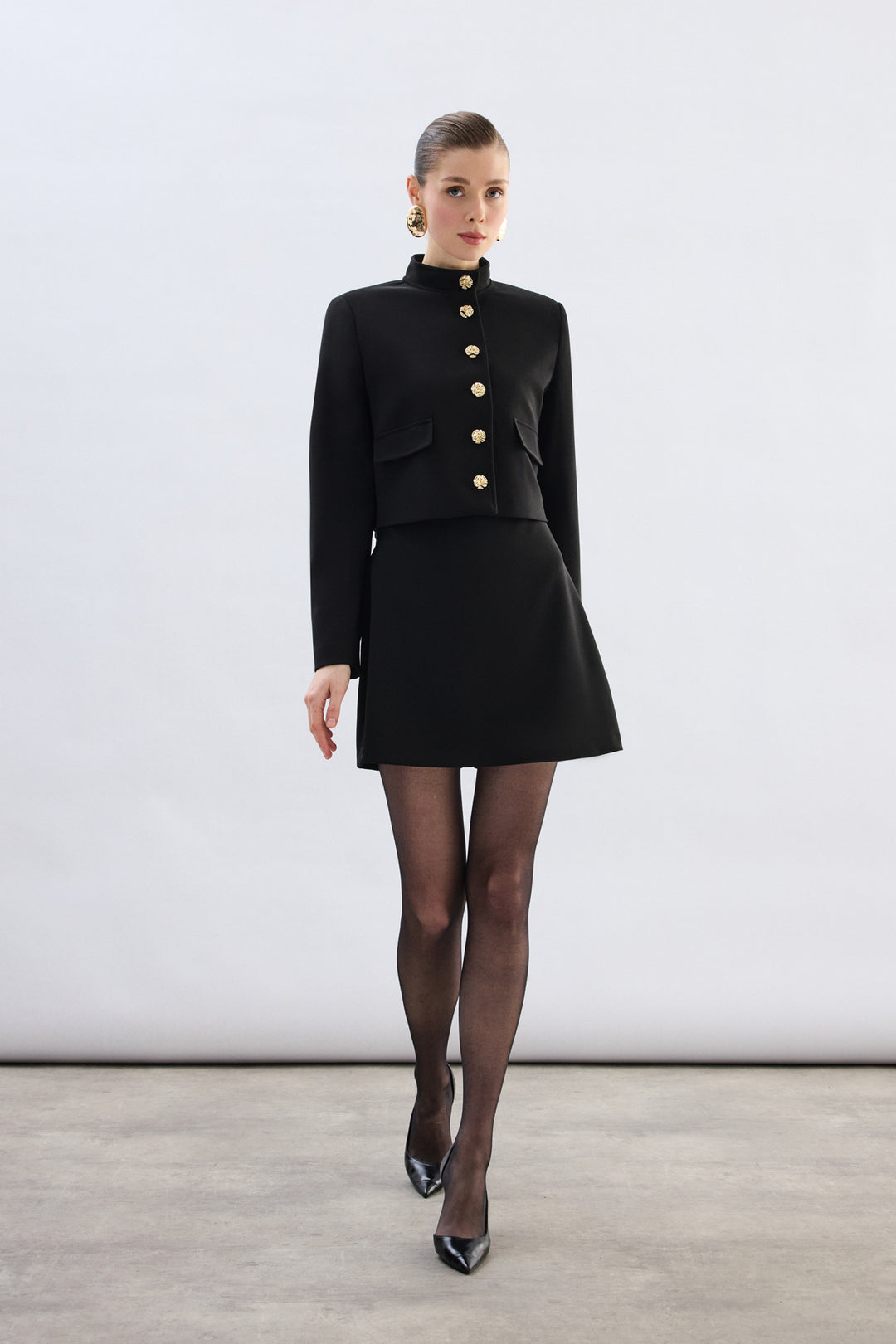 Sateen Jupe Short - Noir