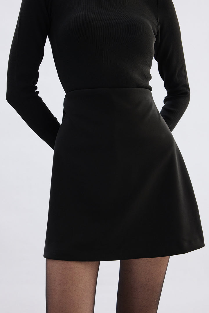Sateen Jupe Short - Noir
