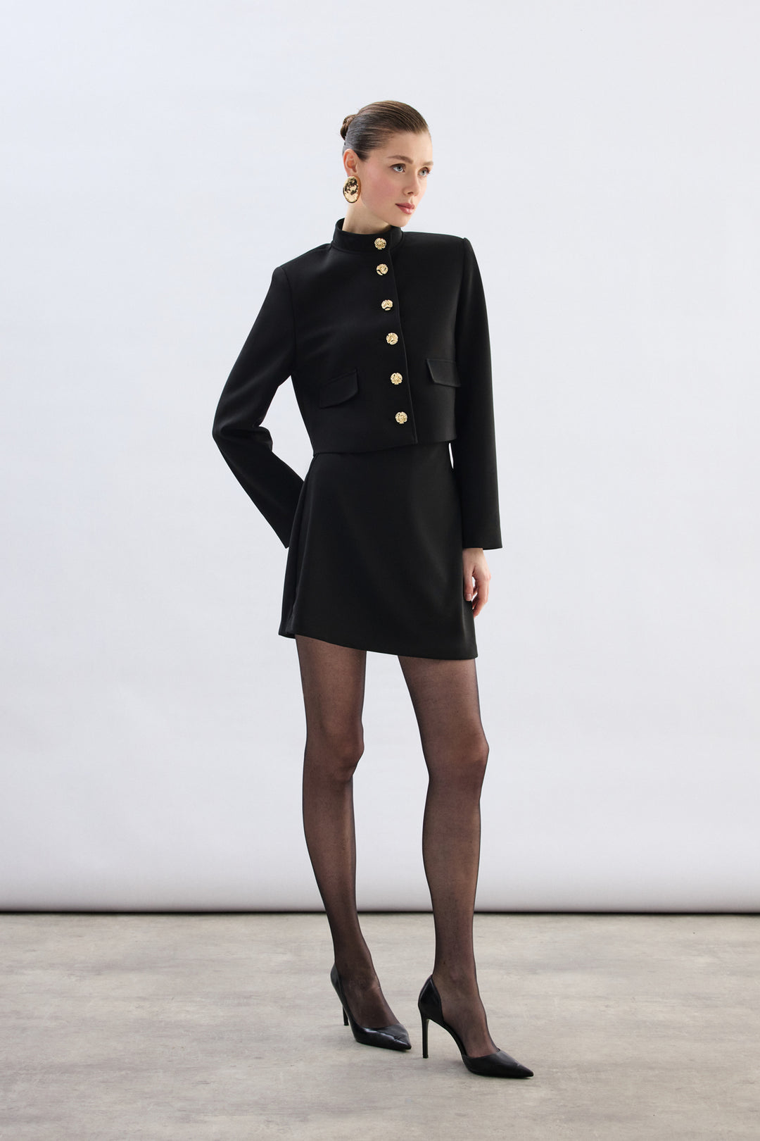 Sateen Jupe Short - Noir