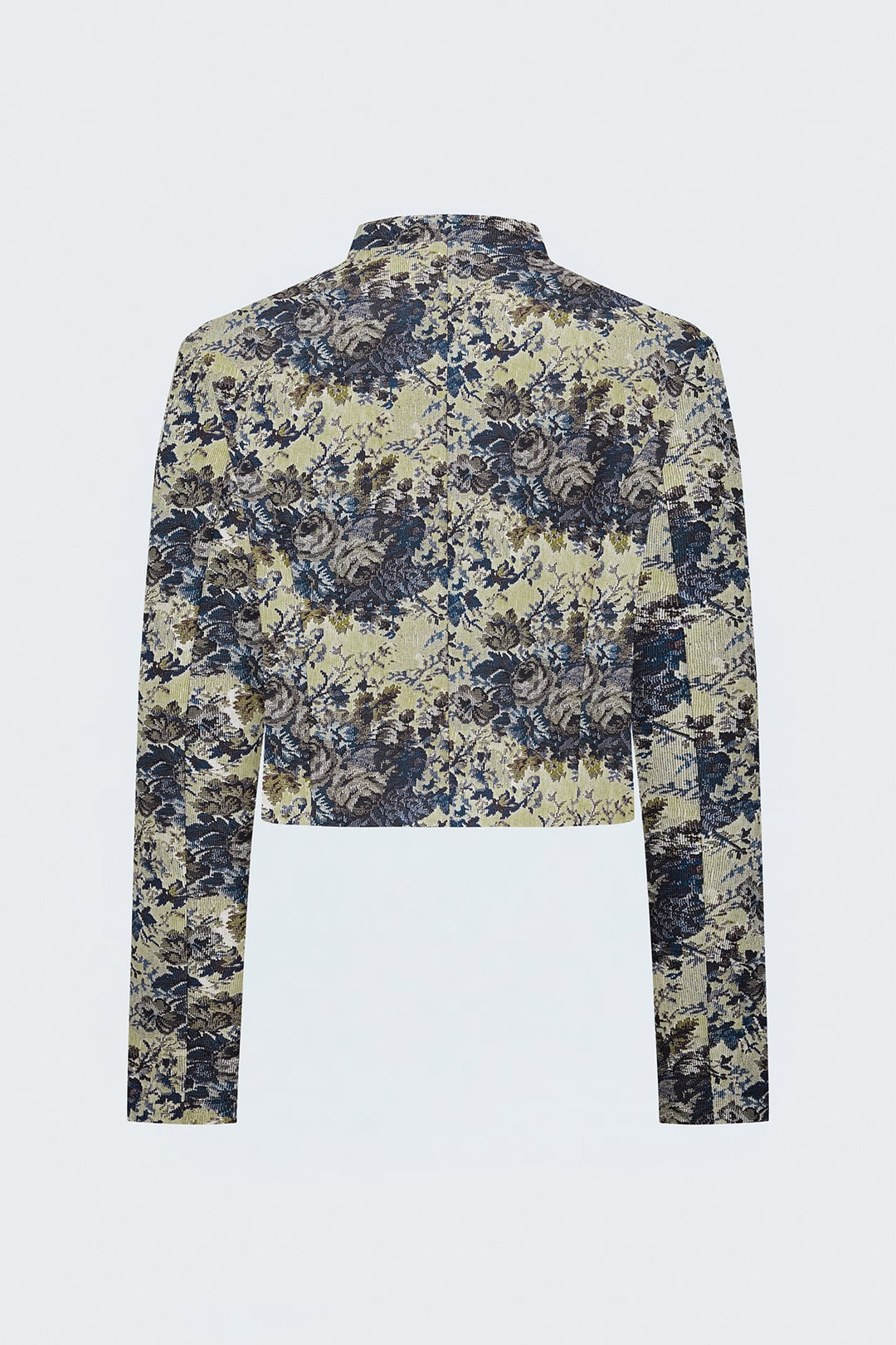 Sateen Veste trench à boutons décoratifs courts - Bleu marine