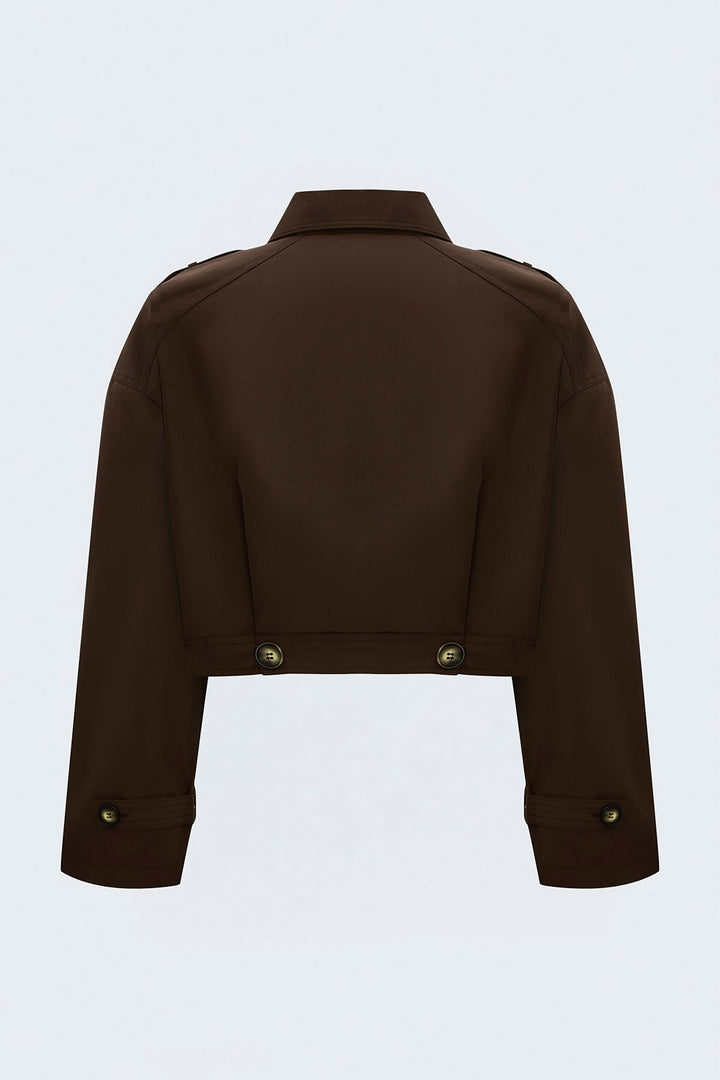 Sateen Trench court - Marron
