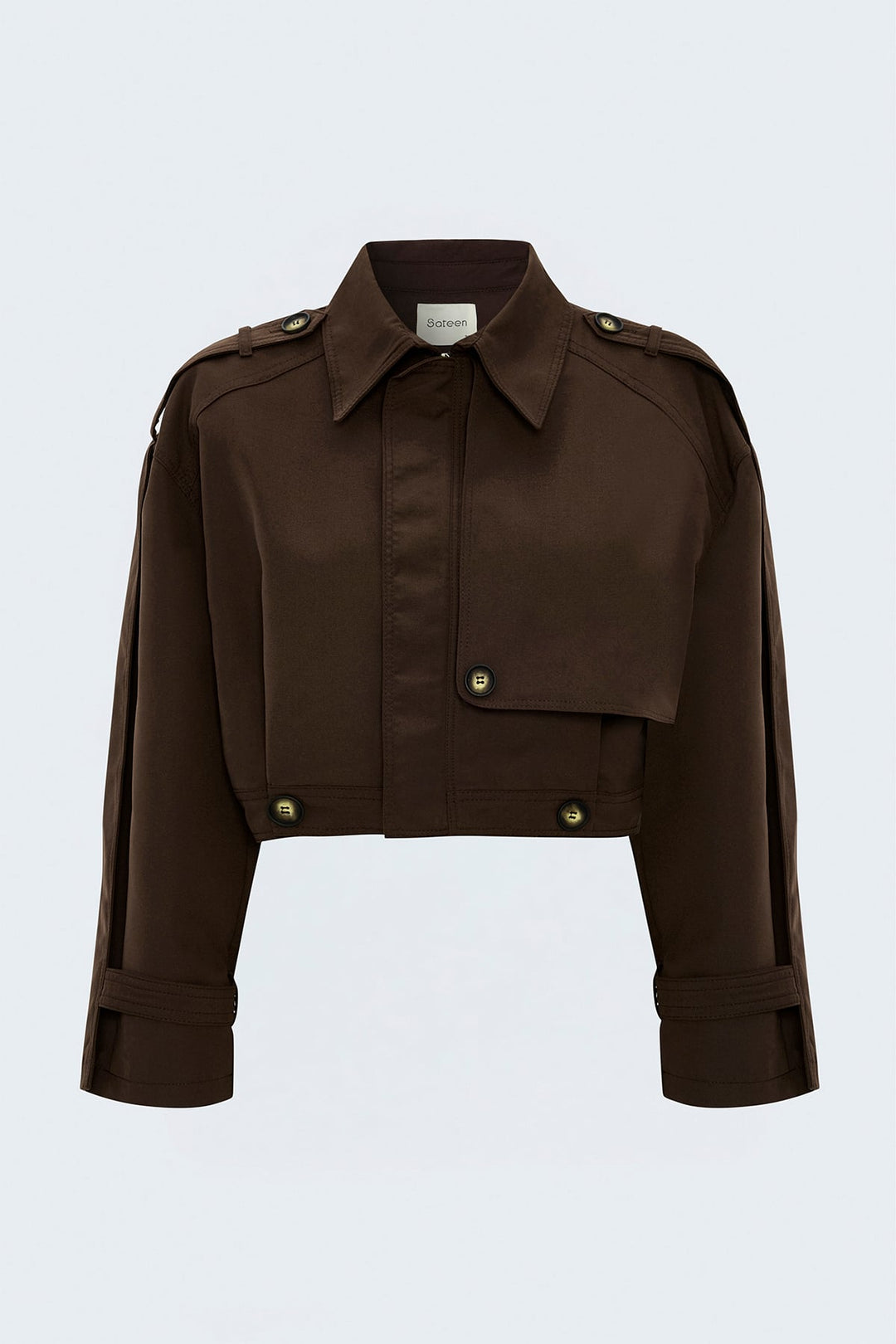 Sateen Trench court - Marron