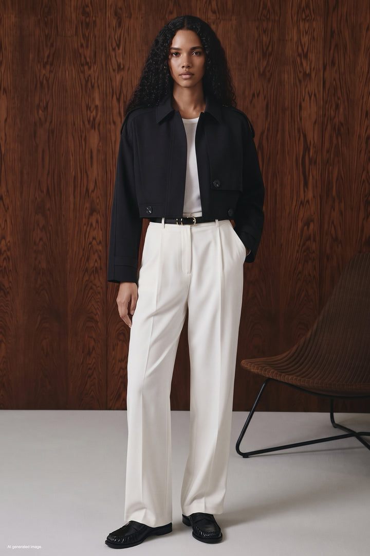 Sateen Trench court - Noir