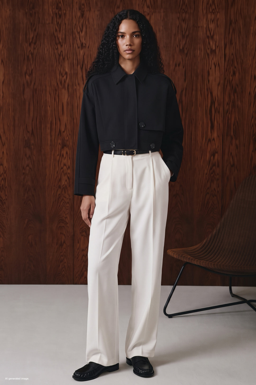Sateen Trench court - Noir