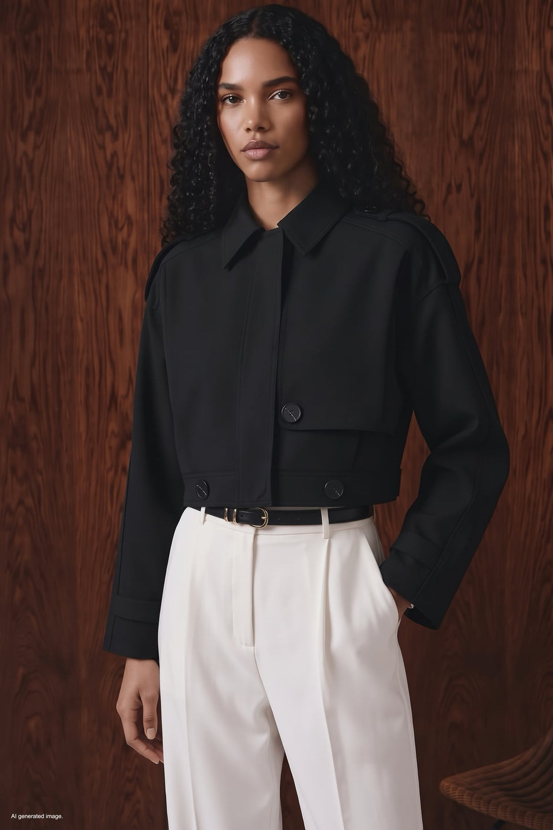 Sateen Trench court - Noir