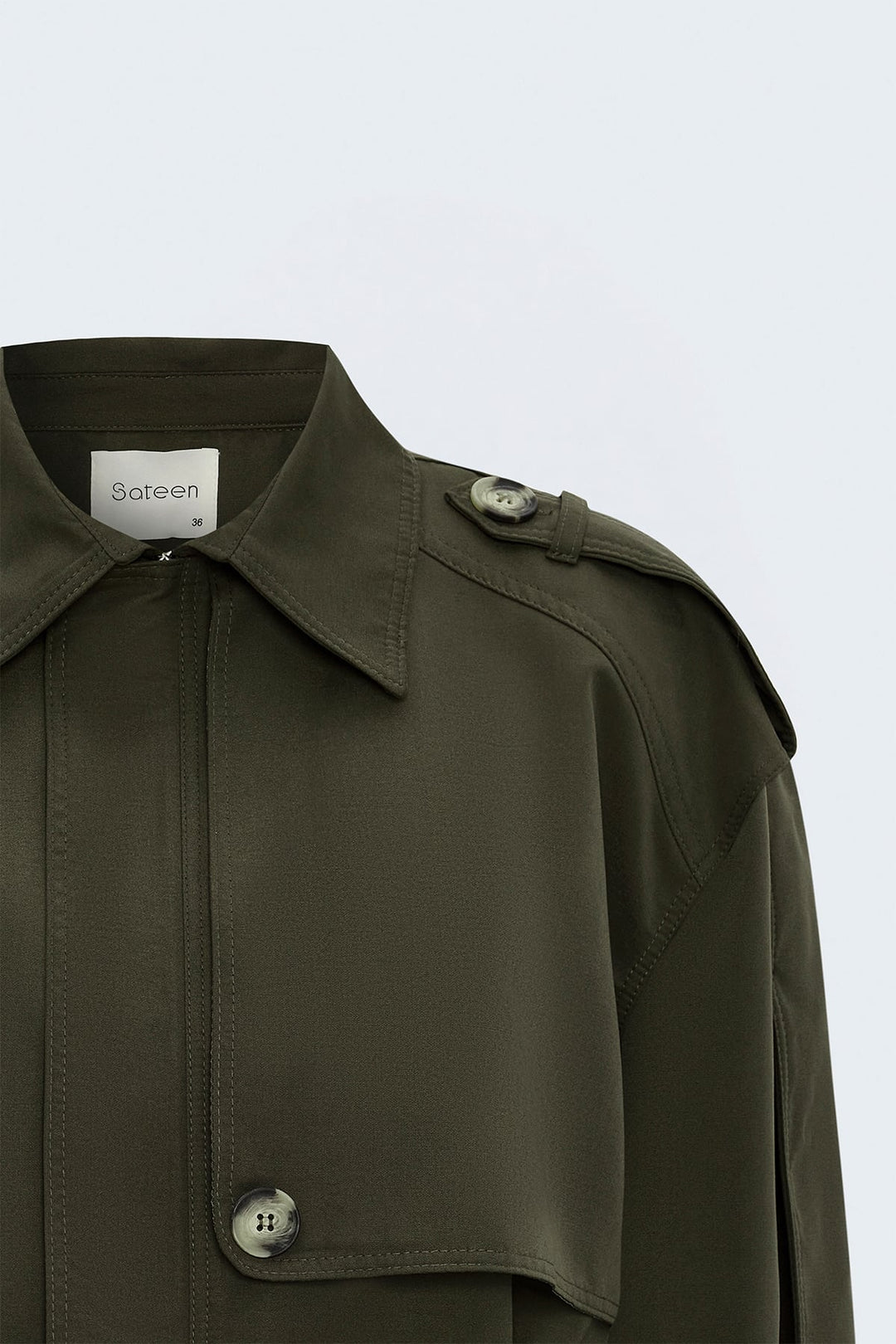 Sateen Trench court - Vert