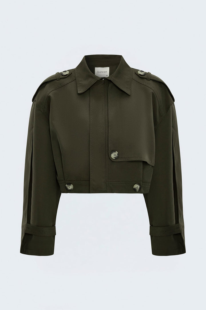 Sateen Trench court - Vert