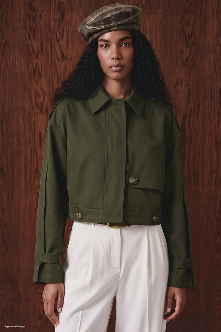 Sateen Trench court - Vert