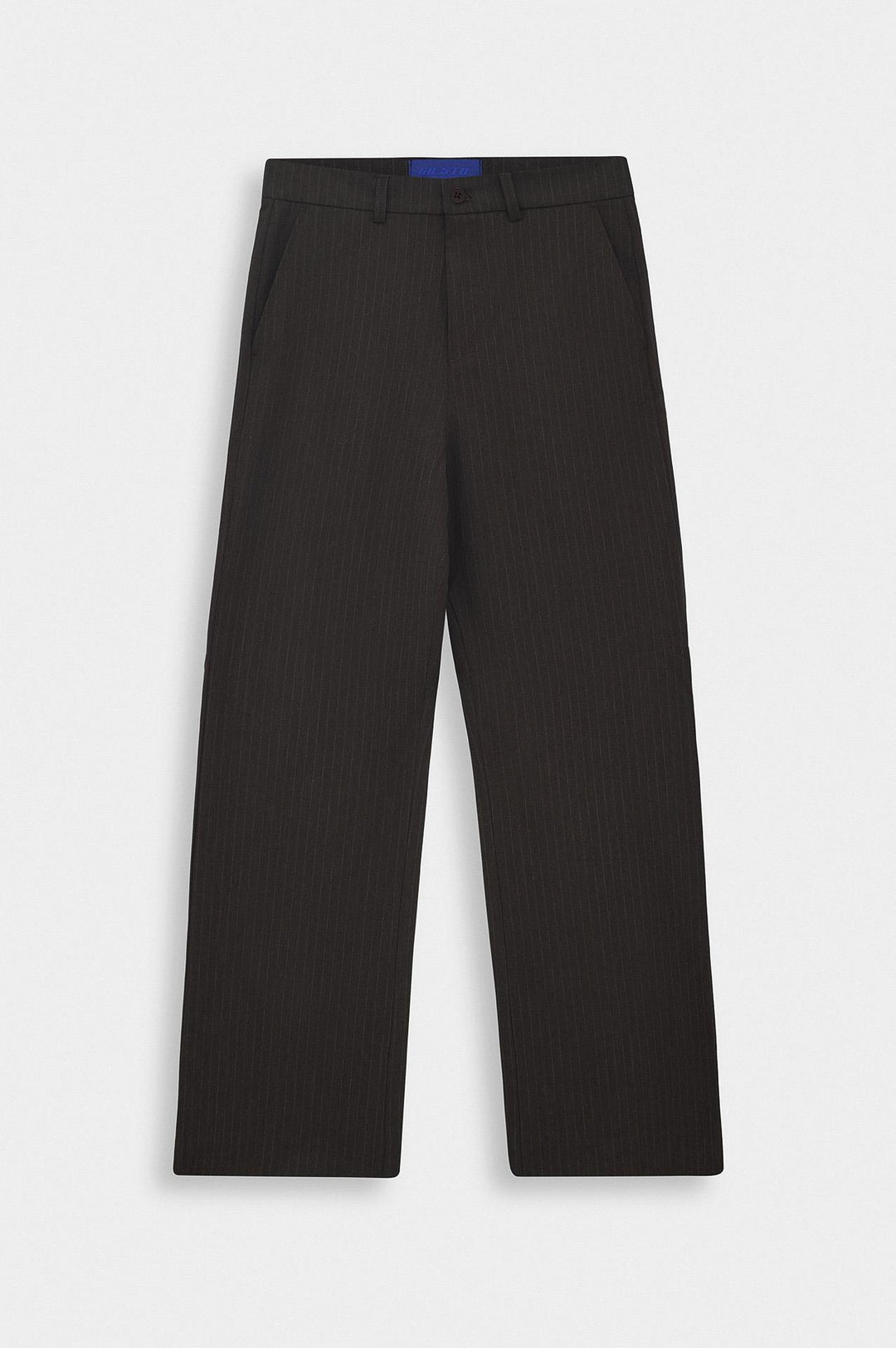 Giesto Pantalon marron à rayures classiques et jambes évasées - Marron