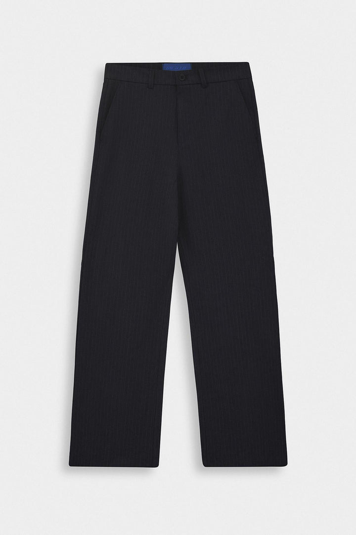 Giesto Pantalon flare à rayures classiques bleu marine - Bleu marine