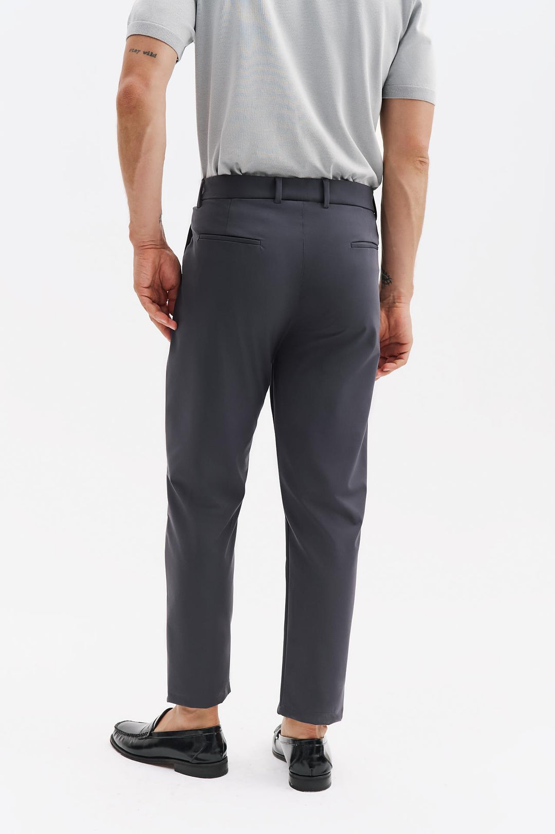Giesto Pantalon Antrasite à Coupe Slim Classique - Anthracite