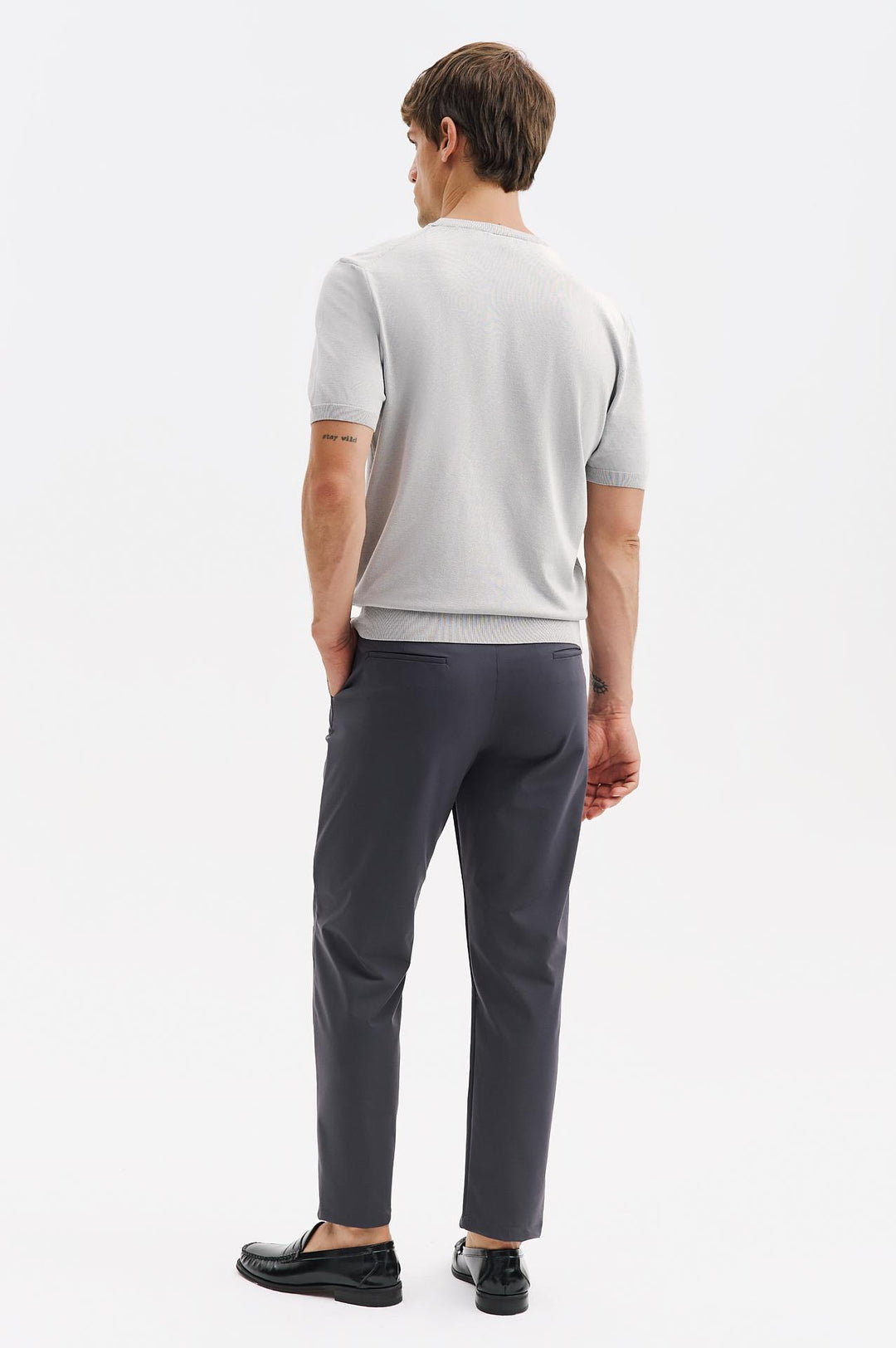 Giesto Pantalon Antrasite à Coupe Slim Classique - Anthracite