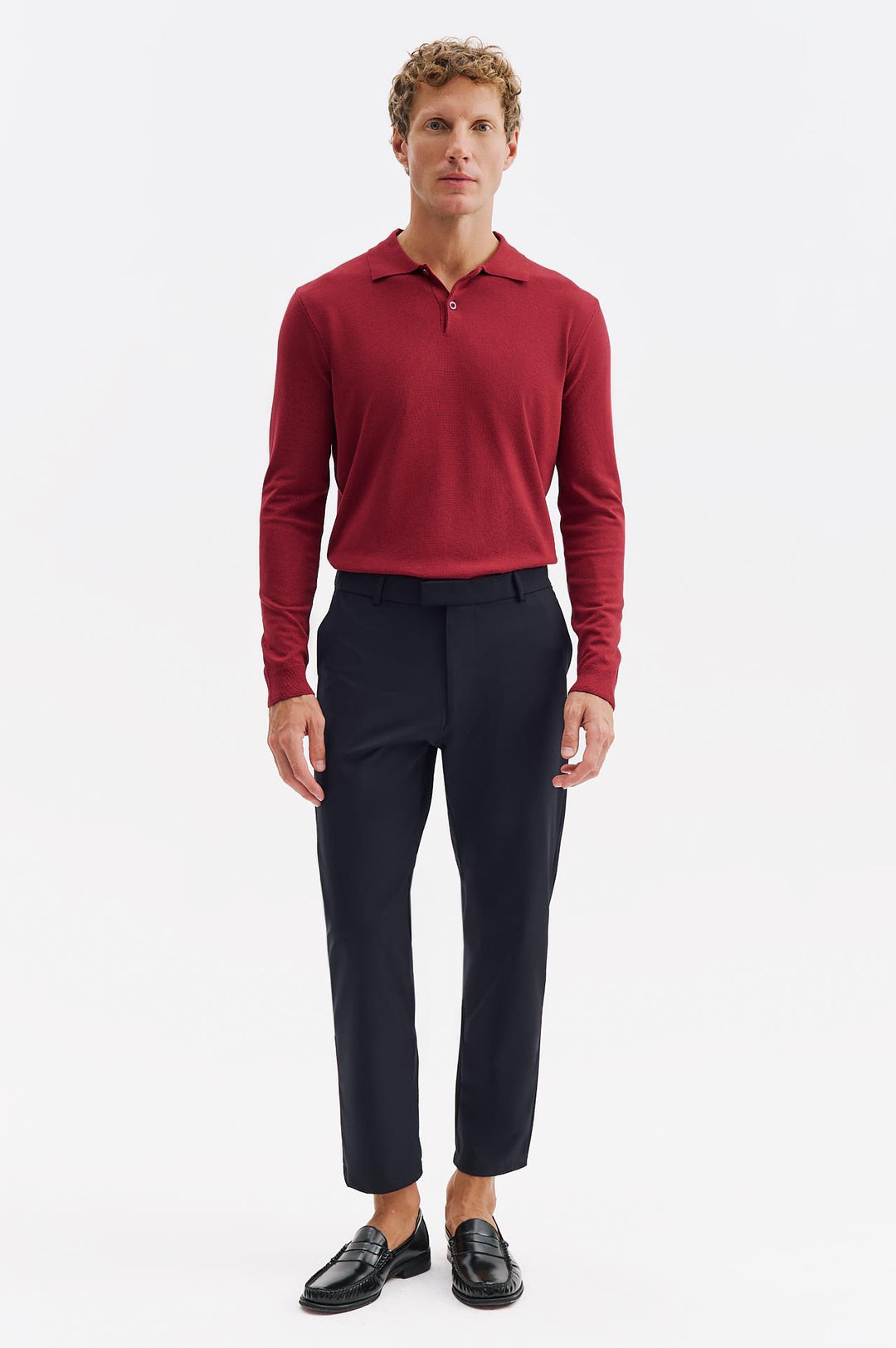 Giesto Pantalon Bleu marine à Coupe Slim Classique - Bleu marine