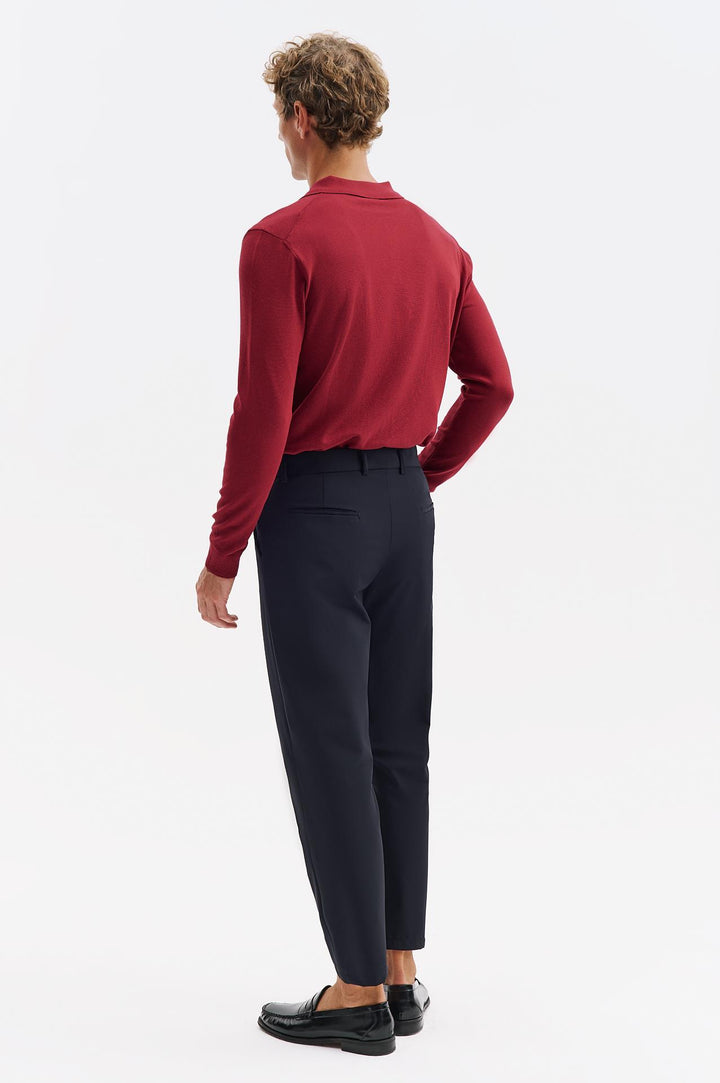 Giesto Pantalon Bleu marine à Coupe Slim Classique - Bleu marine
