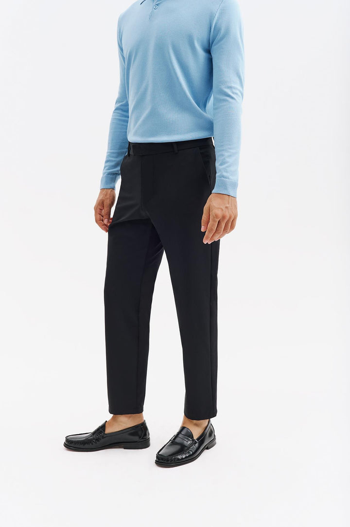 Giesto Pantalon Noir à Coupe Slim Classique - Noir