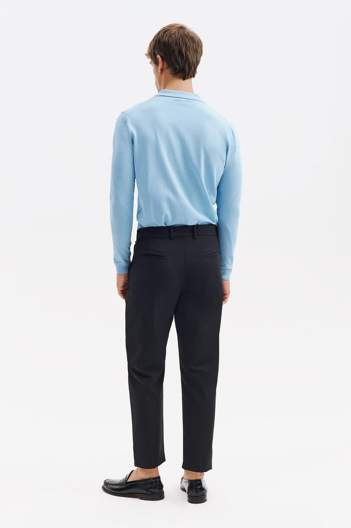 Giesto Pantalon Noir à Coupe Slim Classique - Noir