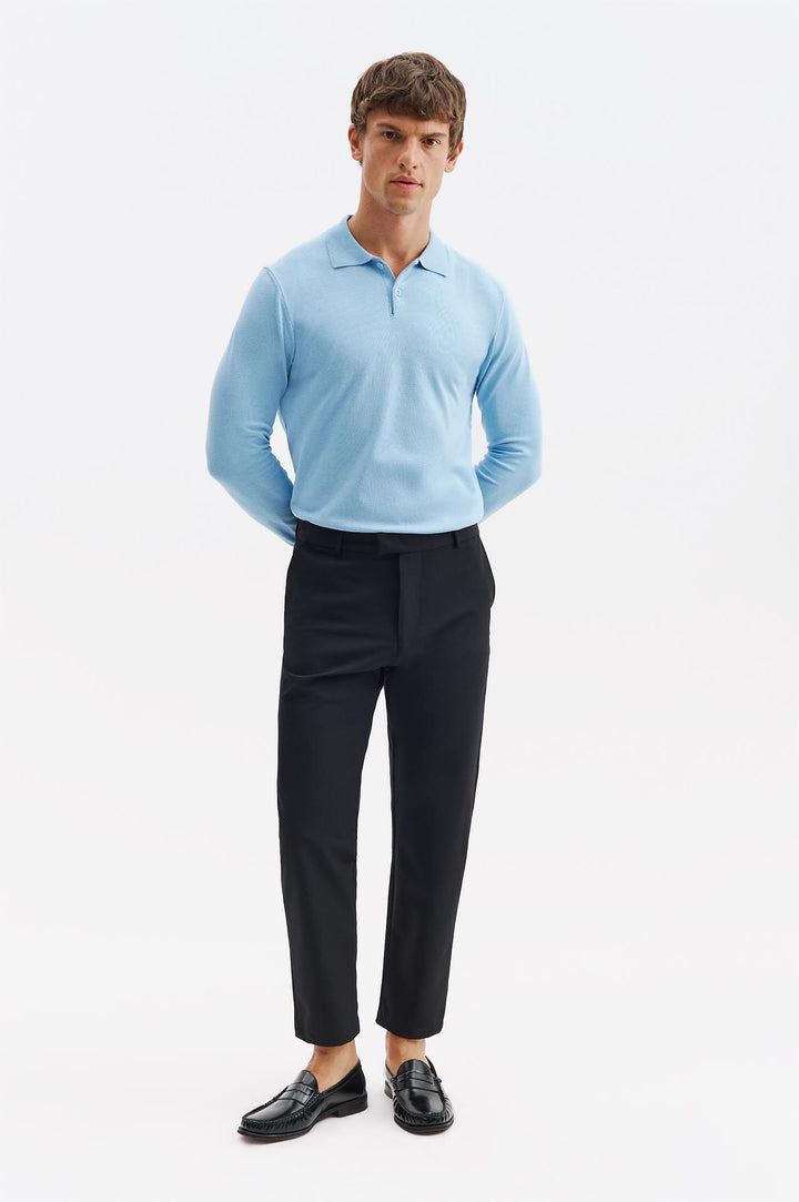 Giesto Pantalon Noir à Coupe Slim Classique - Noir